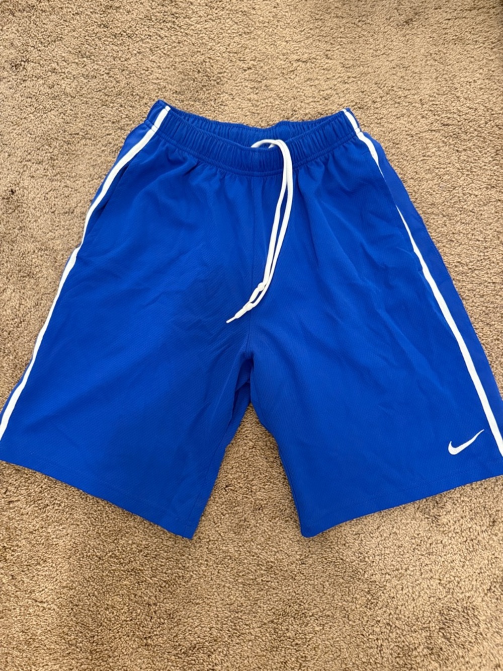 Nike Men’s Bright Blue Athletic Shorts with White Trim